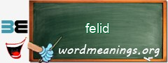 WordMeaning blackboard for felid